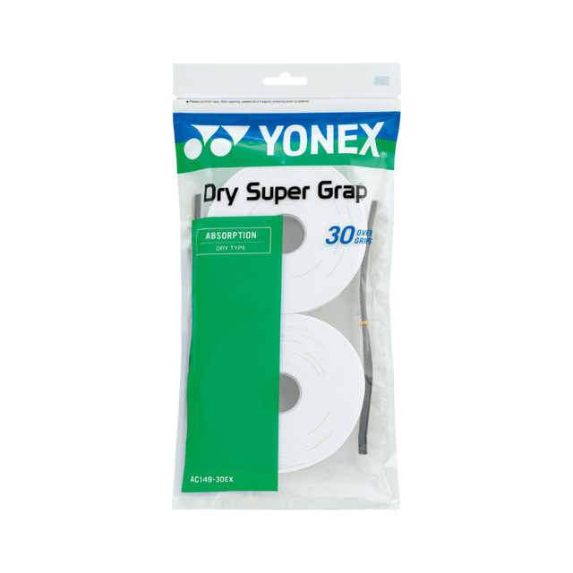 Yonex Dry Super Grap 30 Pack Overgrips (White)