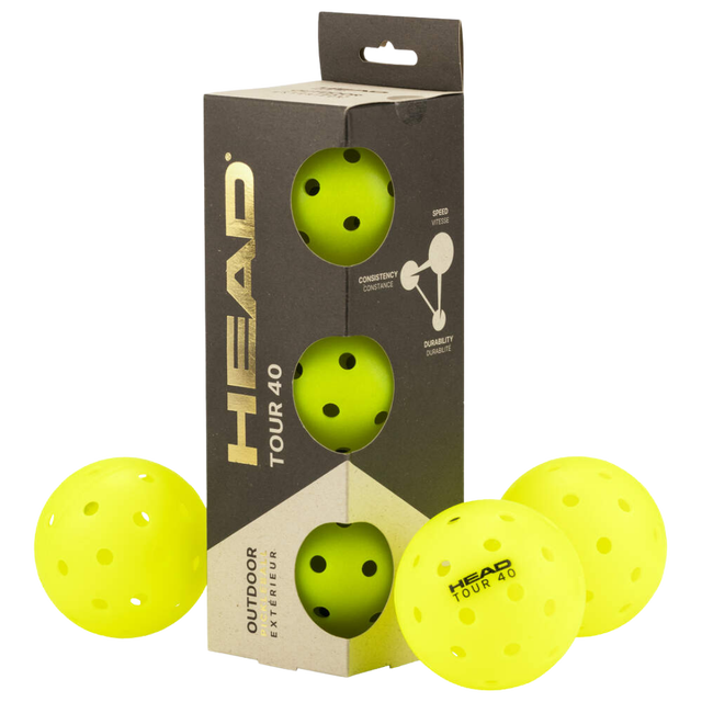 Head Tour 40 Outdoor Pickleball Balls (3 Pack)