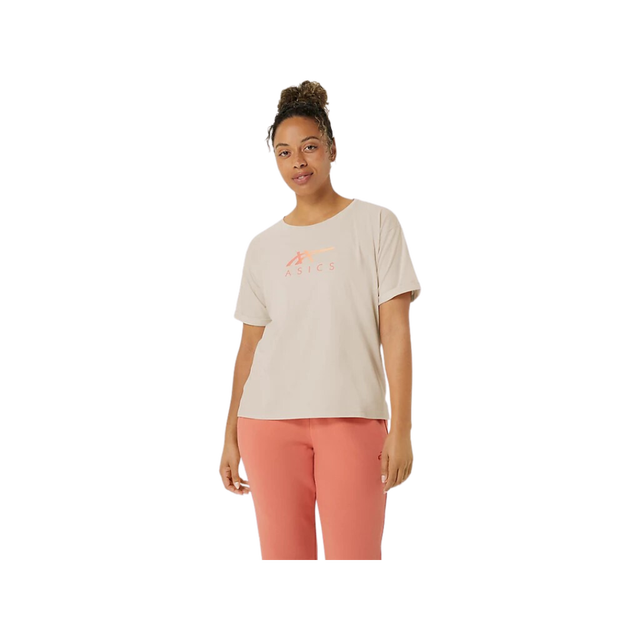 ASICS Training Core Relaxed Graphic Womens Tee (Oatmeal)