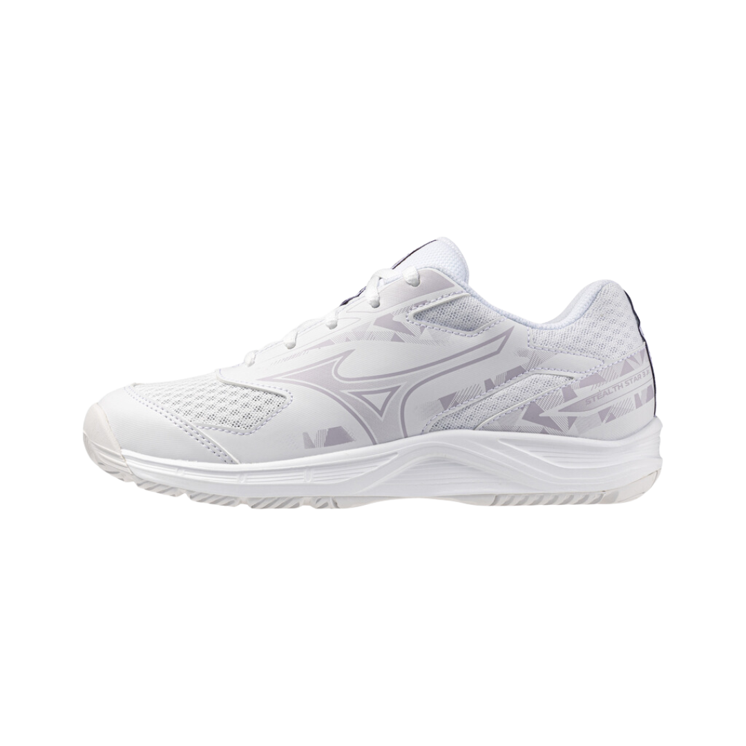 Mizuno Stealth Star 3 Junior Netball Shoe White Violet Indigo mizuno-stealth-star-3-junior-netball-shoe-white-violet-indigo